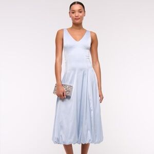 NWT Abercrombie & Fitch Pale Blue V-Neck Midi Dress